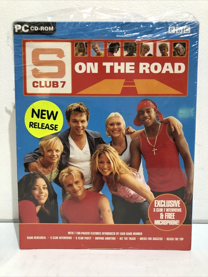 SUPER RARE - S Club 7 On The Road PC CD ROM Game 2001 + Headset/Microphone NEW - Image 2 of 4