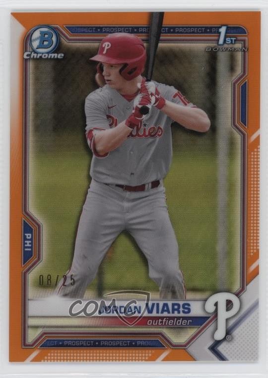 2021 Bowman Draft Chrome Orange Refractor /25 Jordan Viars #BDC-132 3hd