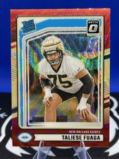2024 Optic Rated Rookie Taliese Fuaga RC Red Wave Prism Saints