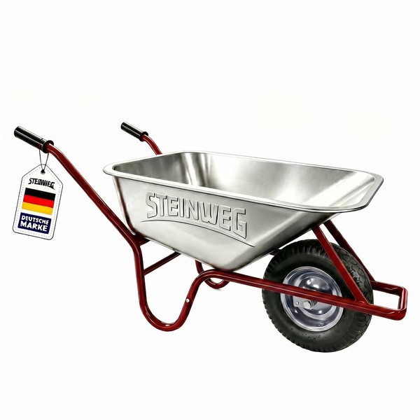 Schubkarre Bauschubkarre Gartenschubkarre Verzinkt Robust Luftreifen 100L 250Kg-image