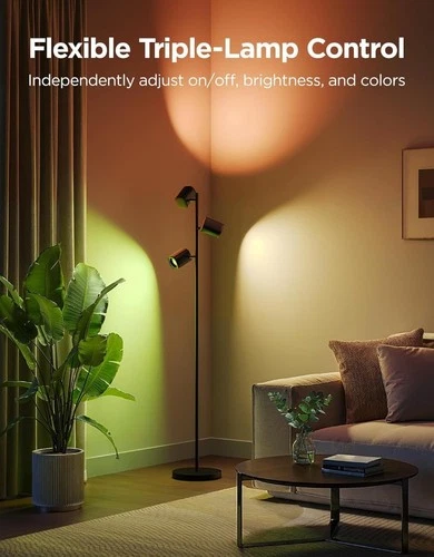 GOVEE H60B2 Tree Floor Lamp Black 3 Rotatable Lights 64 Dynamic Scenes C Z72 - Picture 2 of 9