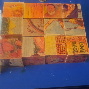 Wooden Tray Puzzle Set Bible Stories/Scenes Multicolor Under 15pc