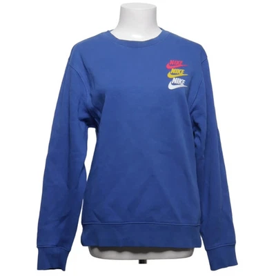 Nike, sweat-shirt, taille : XS, bleu, coton/polyester, imprimé, femmes #Cba - Photo 1/4