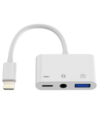 Lightning to 3.5mm Headphone Jack Cable(3in1) for iPhone OTG Adapter USB Char...