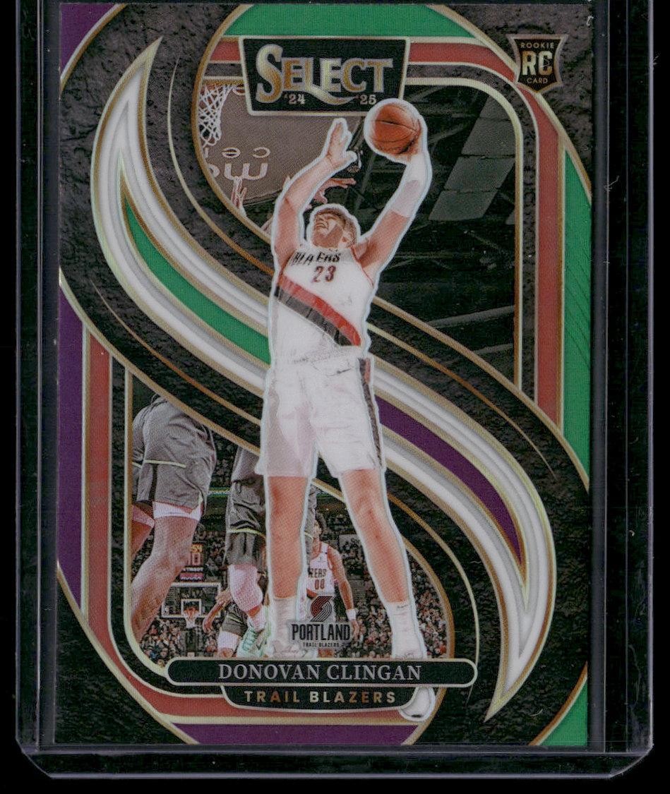 2024-25 Panini Select #199 Donovan Clingan Tri-Color Prizm