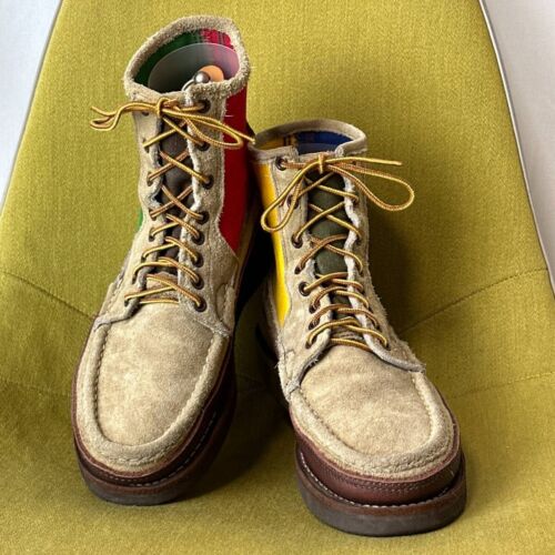 Russell Moccasin Crazy Color Safari Double Moccasin Boots Beaver US 7.5 E Men - Afbeelding 1 van 8