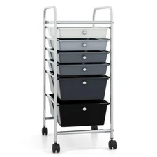 6 Drawers Utility Storage Cart Organizer Kitchen Rolling Cart w/Universal Wheels