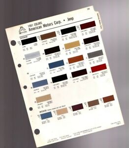 Jeep Color Chart