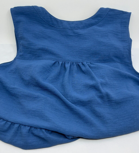 Lucky Brand Dress Size 1X Blue Ruffled Tiers Sleeveless Flowy Boho Beachy - Picture 4 of 7
