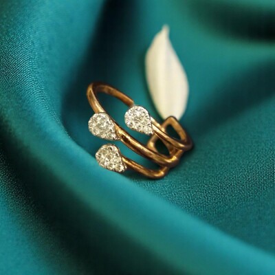 Classy 1/4 Cts F/VS1 Runder Brillant Diamanten Mehrlagiger Bandring 14K Roségold