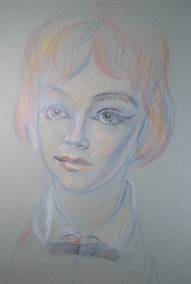 Original Pastellzeichnung, 'Circus Performer', um 1950, Athene Andrade (1908-1973)