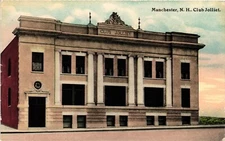 1912 Club Jolliet Building Manchester New Hampshire Posted Vintage Postcard