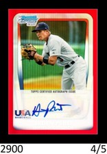 1-2011 BOWMAN CHROME DRAFT RED REFRACTOR AUTO ARDEN PABST PIRATES 4/5