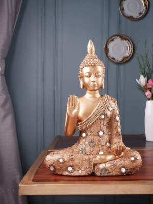 Lord Buddha Decorative Resin Showpiece Figurine Statue For Home Office Decor