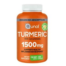 Qunol Turmeric 1,500 mg., 220 Capsules  FAST SHIPPING 