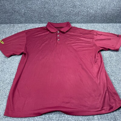 Nike Golf Shirt Mens XL Polo Dri Fit Athletic Performance Wicking Red Ampler
