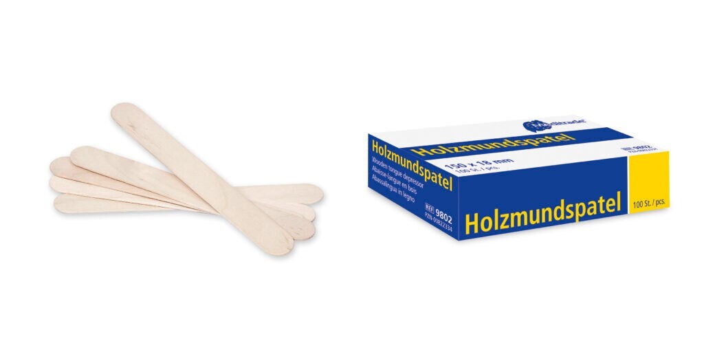 Meditrade Holzmundspatel 150 x 18 mm splitterfrei einfach unsteril 500 Stück