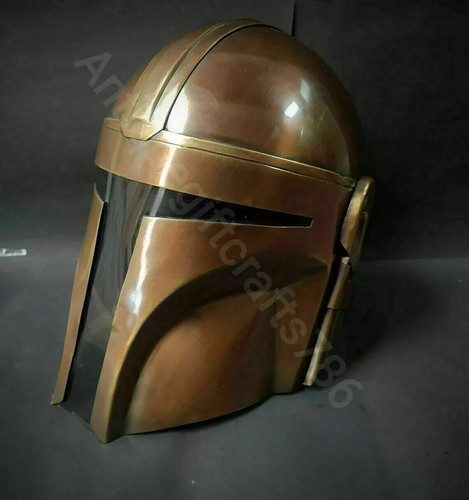 Antik Mandalorianer Stahlhelm Band Star Wars Messing Sammlerstück Für Halloween - Bild 5 von 5