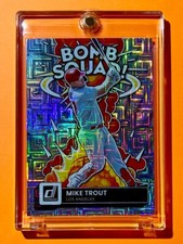 Mike Trout RARE SILVER MOJO REFRACTOR BOMB SQUAD DONRUSS SP INSERT CARD - MINT!