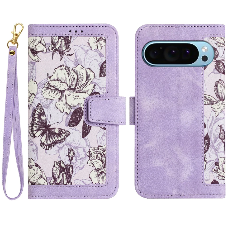 For Google Pixel 9 Pro XL 7A 8A 9A Pro Pattern Leather Flip Wallet Phone Case - Image 3 of 4