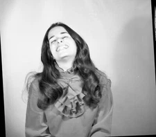 Vintage  Negative B&W Med Format Pro Portrait Woman Laughing #291