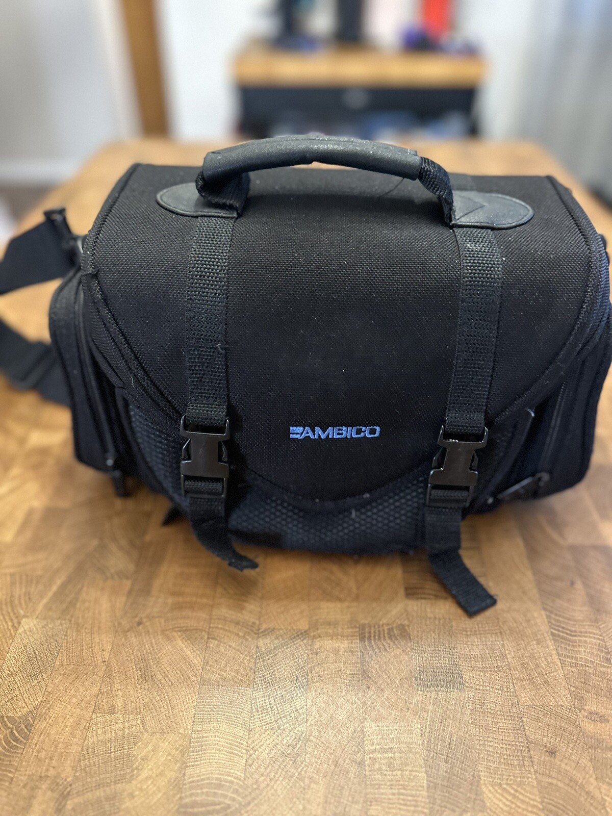 Ambico Camcorder Camera Bag Case Padded Soft Black Pockets Large-image