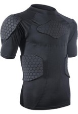 Men T-Shirt Padded Compression for Adult Football Rib Chest Protector Shirt