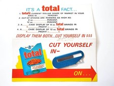 Vintage Total Cereal Premium Cut Yourself In Razor Blade RARE General Mills