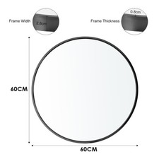 40-80cm Large Round Wall Mirror Bathroom Bedroom Makeup Dressing Circle Mirror