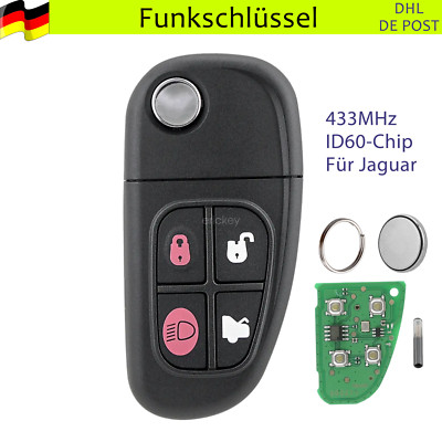 433Mhz Funk Schlüssel 4 Tasten FO21 Für Jaguar XJ XJR S-Type X-Type Chip ID60