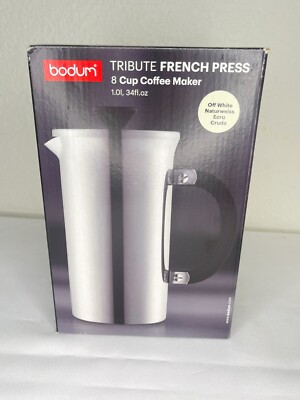 Bodum Tribute French Press 8 Cup Coffee Maker Off White New In Box
