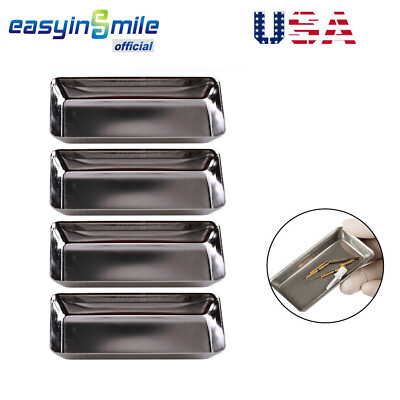 Easyinsmile Dental Endodontic Files Tray Metal Flat Bur Drills Instrument Tray