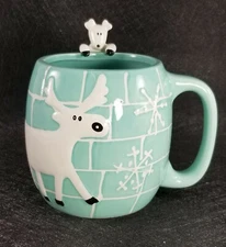 222 Fifth Christmas Coffee Hot Chocolate Mug Reindeer 