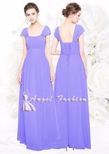Chiffon scoop neck floor length Bridesmaid/party dress size 8-24