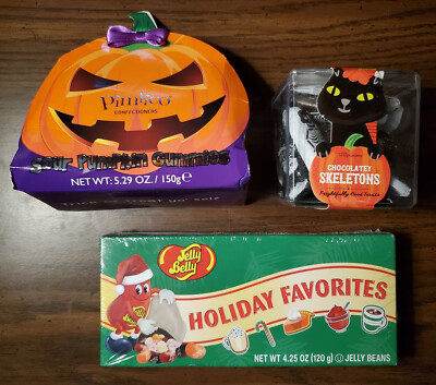 Halloween & Christmas Candy Variety LOT (Gummies, Jelly Beans, and Chocolate)