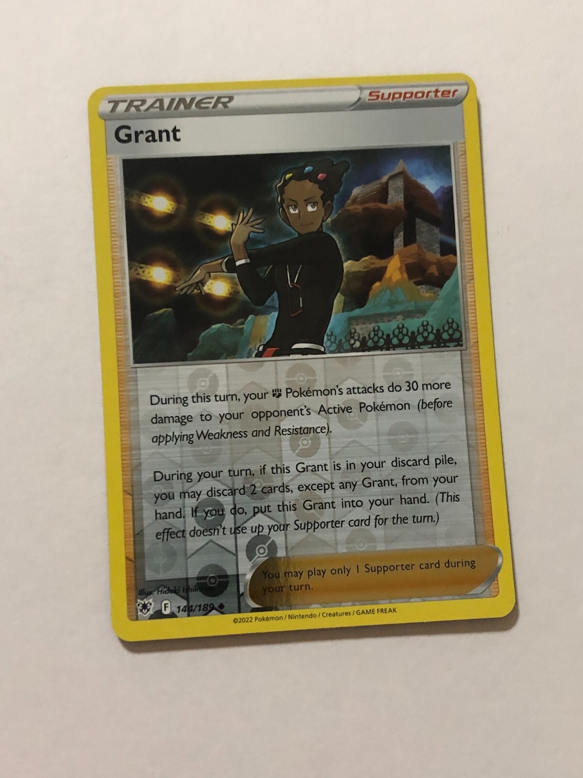 Pokemon Card Astral Radiance Reverse Holographic Grant 144/189 NM