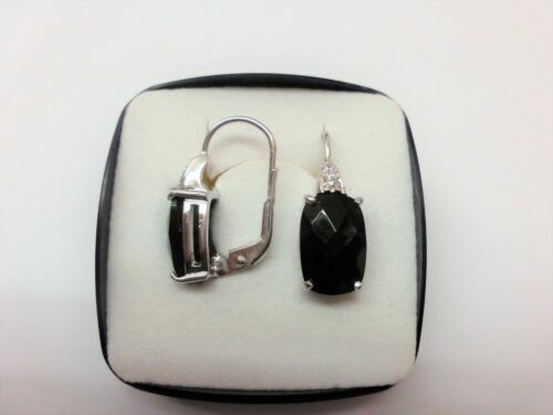 elegante look nero rodio placcato taglio princess nero CZ in argento