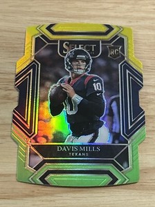 2021 Select Club Level Green Yellow Prizm Die Cut RC #265 Davis Mills