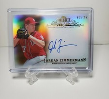 2013 Topps Tribute Jordan Zimmermann Orange #TA-JZ2 Blue Ink Auto /25 Nationals