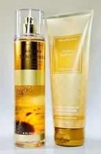 Bath Body Works GOLDEN SUNFLOWER Body Lotion 8oz  Fragrance Mist Spray set