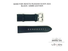 Authentic Invicta Russian Diver 2625 Black Leather 26mm Watch Band