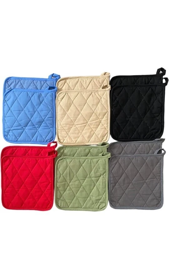 Kitchen Pot Holders Set of 12 8x8 Inch Cooking Baking Oven Pad Table Trivet Mat - Image 2 of 4