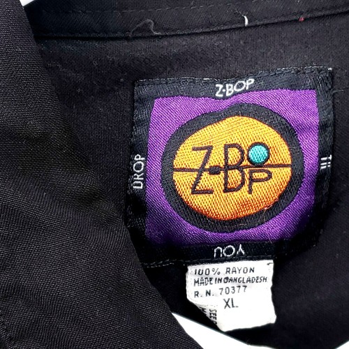 Z-Bop Men's Shirt Size XL Short Sleeve Button Black Hidden Buttons Til You Drop - Picture 5 of 7