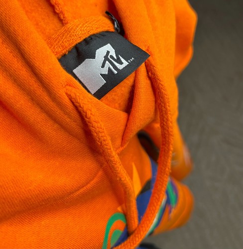 MTV Retro Felpa con Cappuccio Vintage Desert Graphics Nuova con etichette Taglia Media - Arancione - Foto 7 di 8