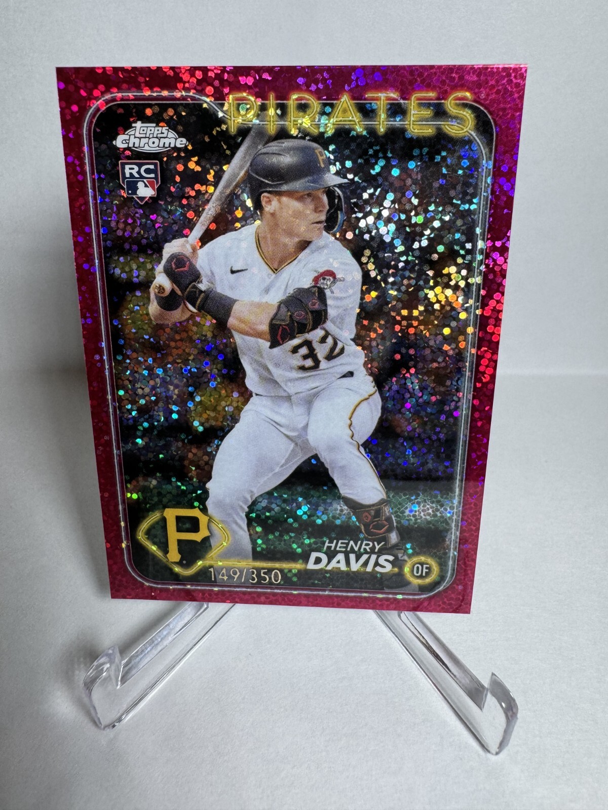2024 Topps Chrome Henry Davis Magenta Speckle Refractor RC /350 Pirates #260