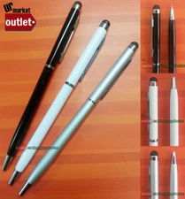 3x 2in1 Black White Silver Universal Touch Screen Stylus Pen for iPad NoteII S3