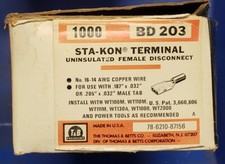 T&B  Sta-Kon BD203 (Qty 100) Uninsulated Female Quick Disconnect 16-14 AWG