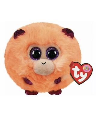 2020 TY Puffies COCONUT Orange Monkey (4 Inch) New Stuffed Toy MWMTs Mint Tags