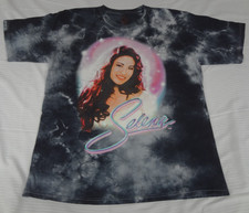 SELENA Quintanilla Queen Of Cumbia GRAY BLACK TIE-DYE LARGE T-SHIRT K787
