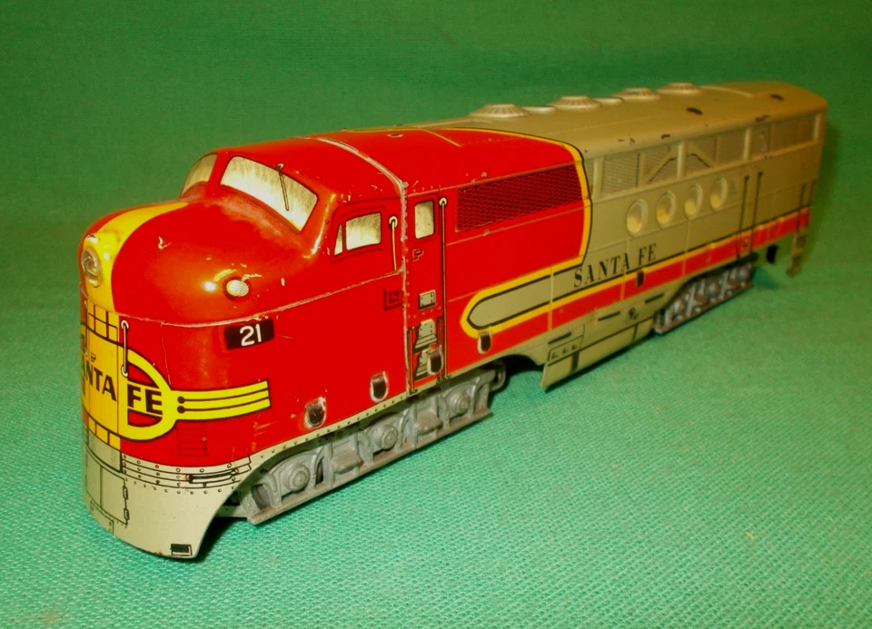 Marx Spur O Santa Fe F3 A+A Weißblech Diesel Einheiten um 1955 - Bild 4 von 4